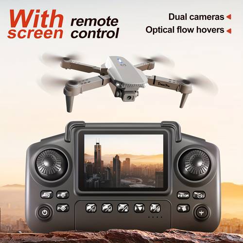 e88max 2025 with hd display screen 2 long flight batteries brushless motor intelligent tracking emergency obstacle avoidance indoor outdoor rc for adults beginners holiday gift outdoor aerial photography foldable highstability propellers high quality