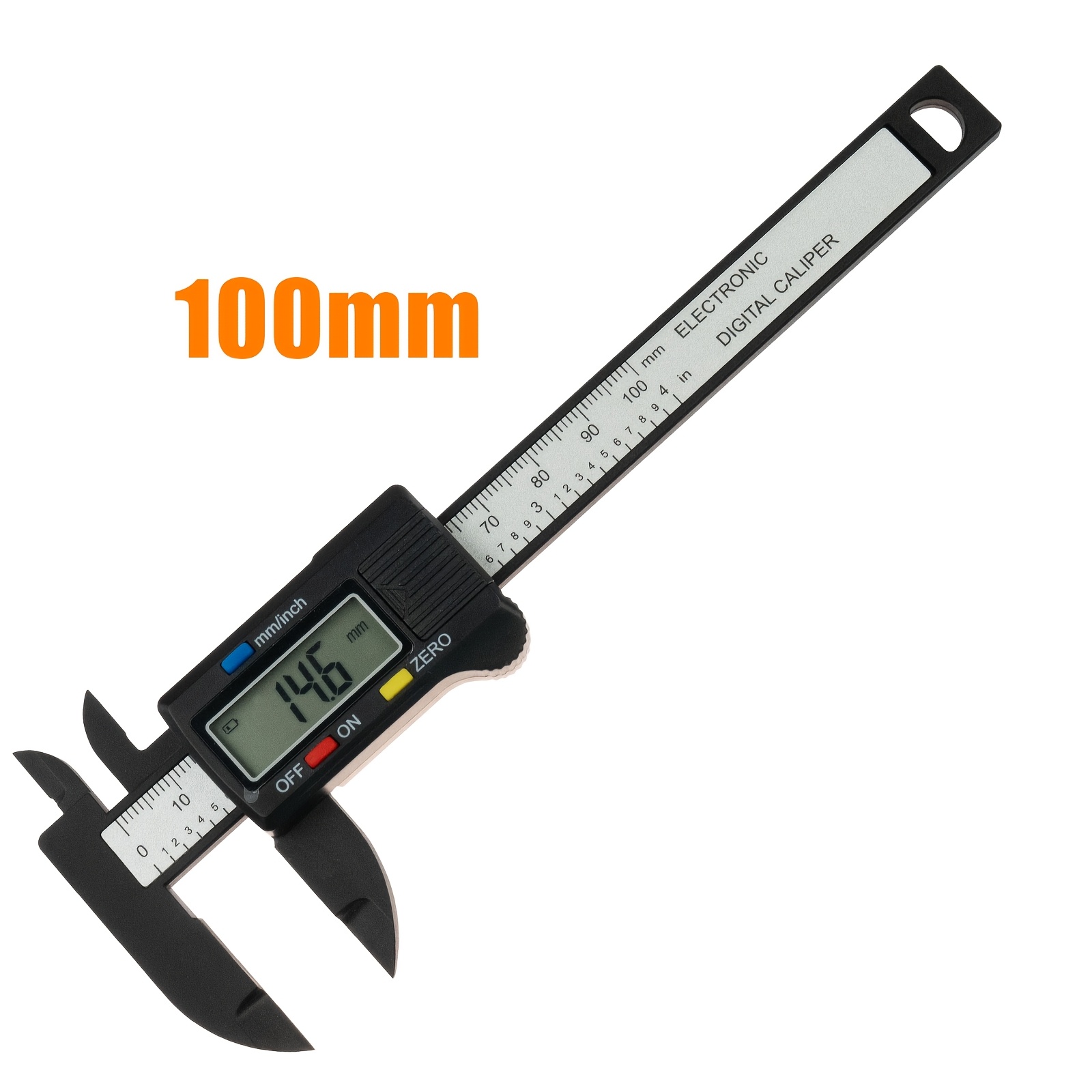 TEMU Pied à coulisse numérique 100 mm/150 mm - Micromètre à coulisse électronique en fibre de carbone avec écran LCD pour précises intérieures,