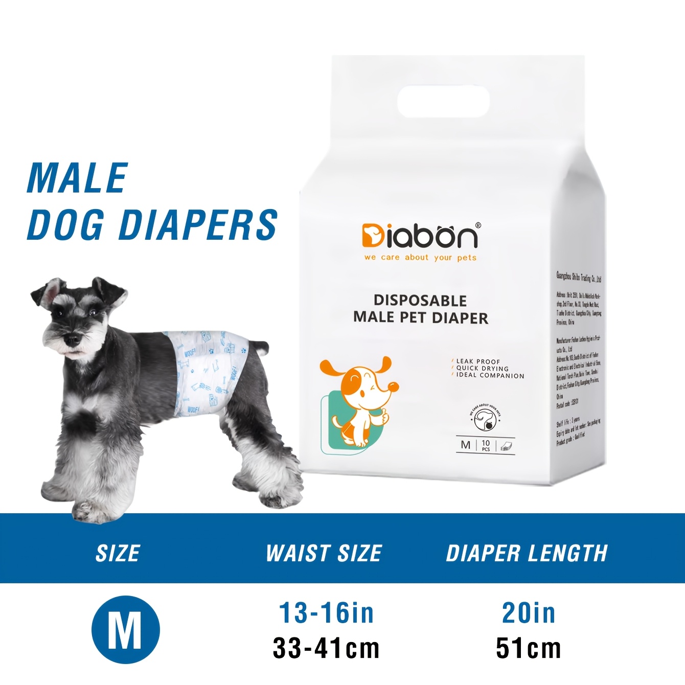 TEMU 10-pack Disposable Dog Diapers | Peva Material, Prevents And