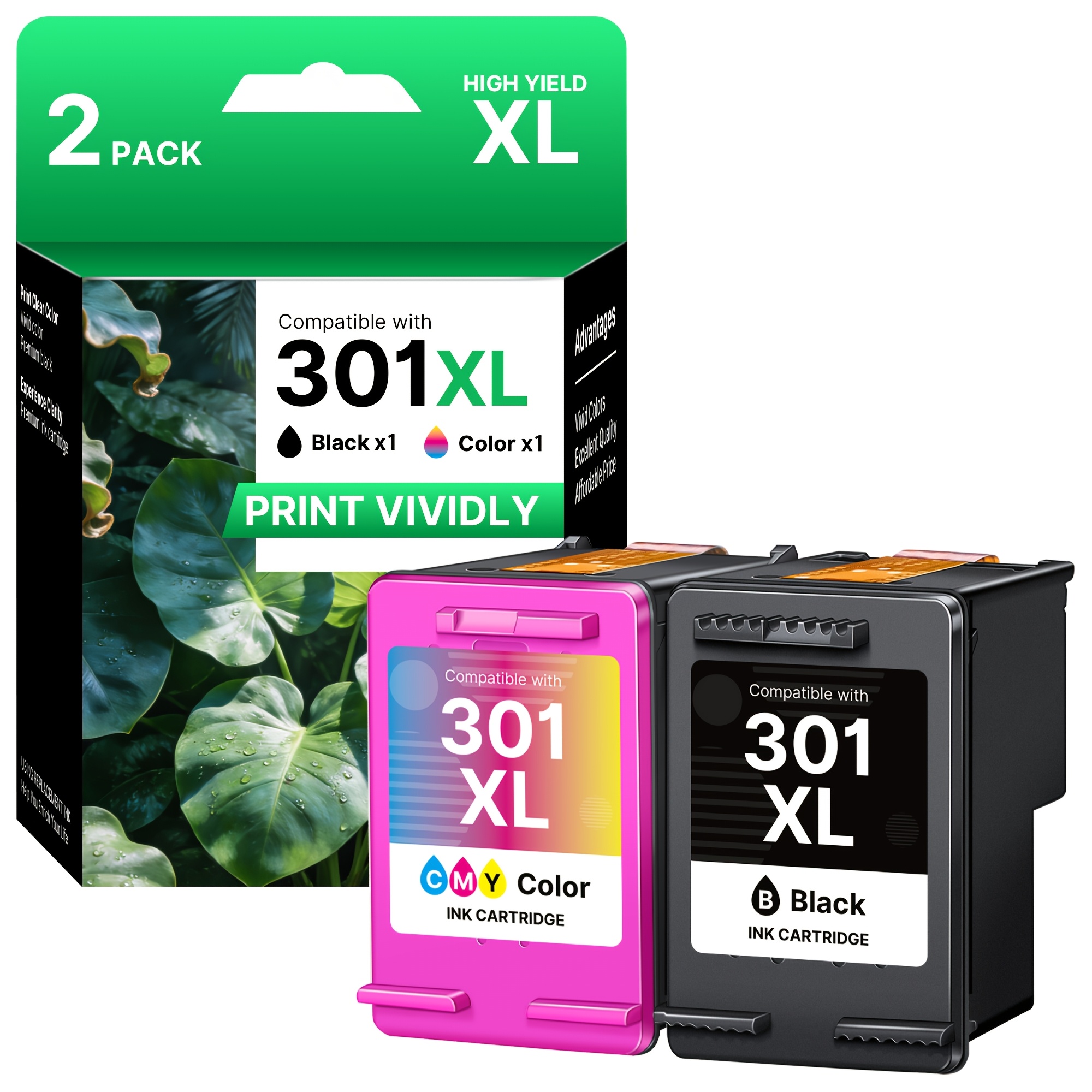 TEMU 301xl Ink Cartridges Remanufactured For 301 Xl Printer Ink Black And Tri-color For 1010 2050 1512 2050a 3050a 2054a 4501 5532 5534 2620 4630, 2