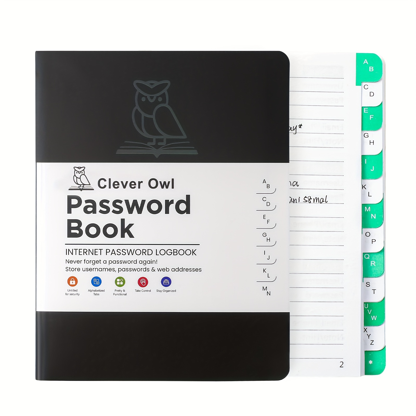 A6 Password Organizer Notebook - Alphabetical Tabs, Internet , Address Section, Perfect For Seniors, Office