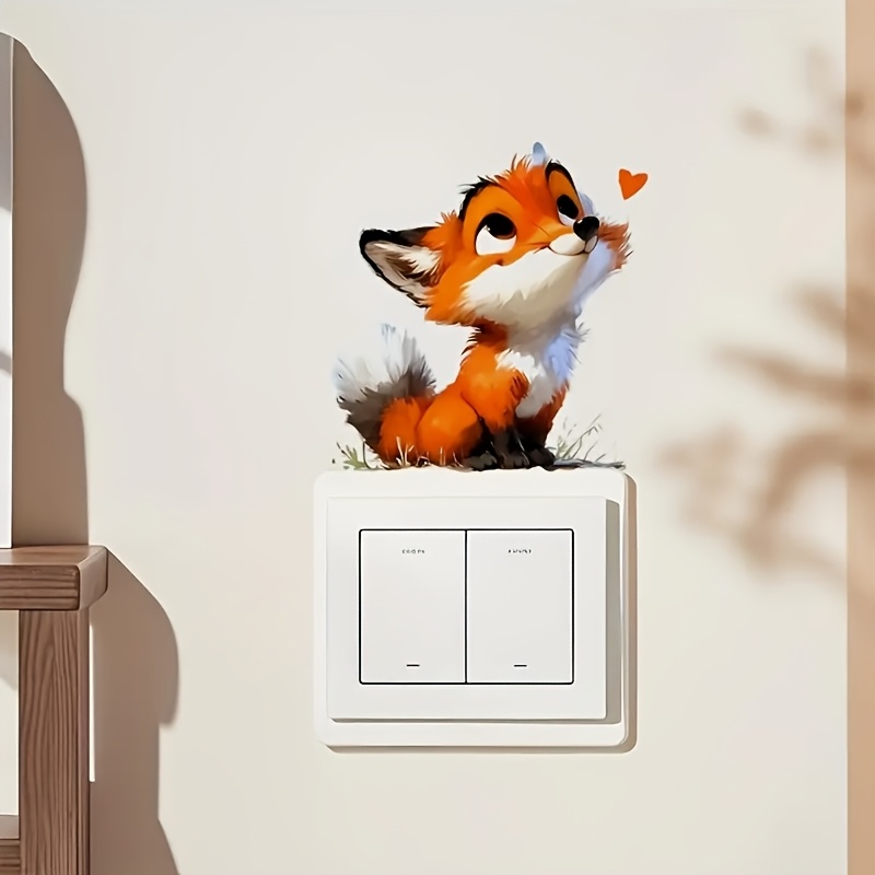 Cute Little Fox Switch Sticker for Home Decor