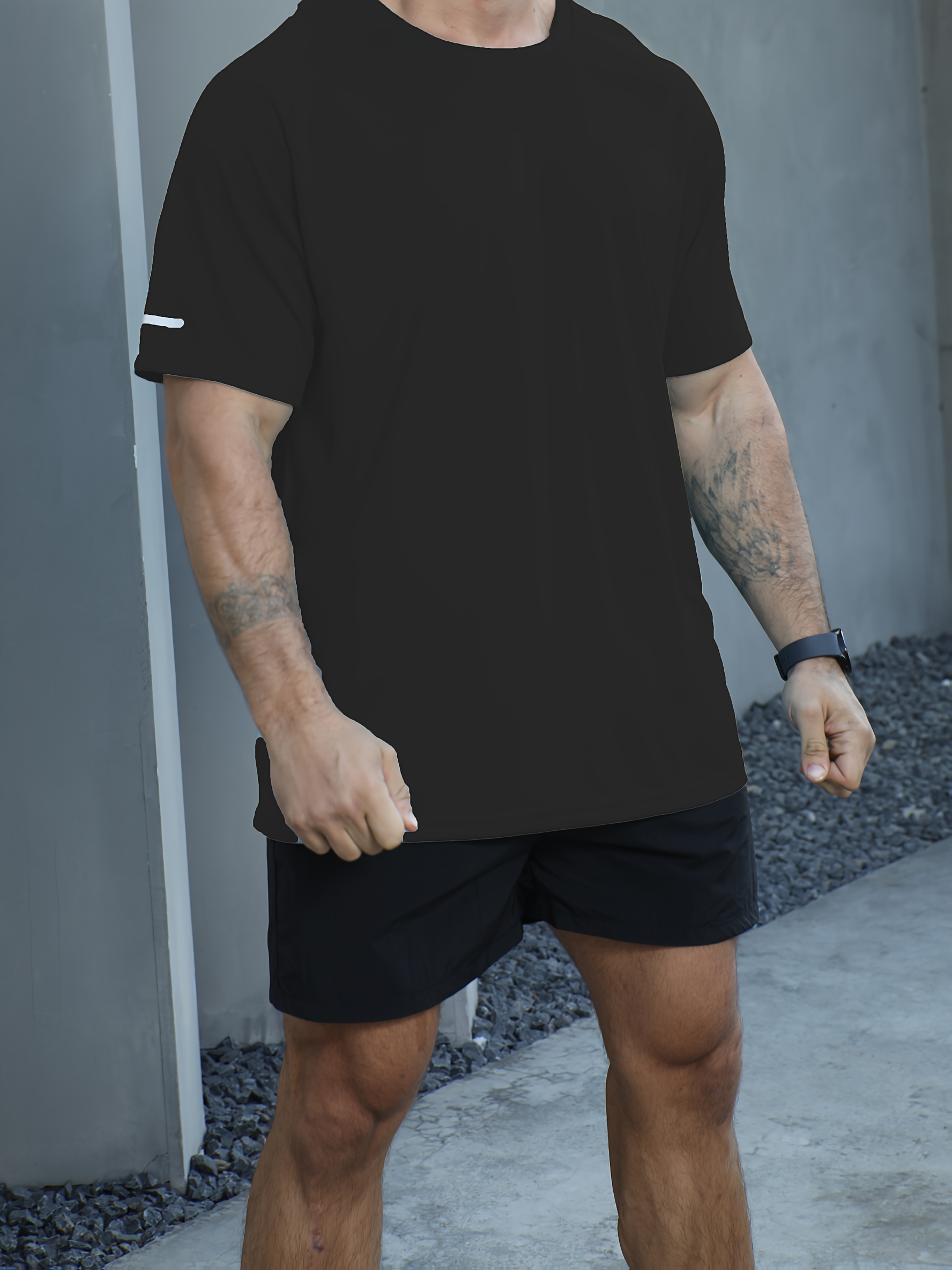 One Piece Plus Size Men's SOLID Short Sleeve Sports T-Shirt, Casual Fashion Tee with 3-Position Print 520, PLUS SIZE