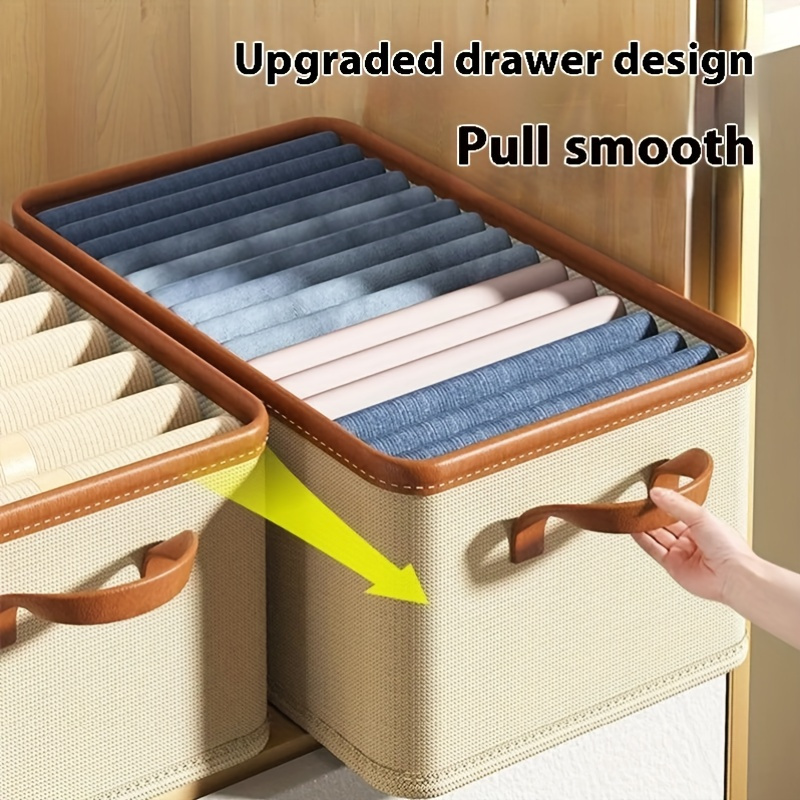 

Foldable Fabric Clothes Storage Box With Lid - Dustproof Organizer For Pants, Jeans & Underwear - Handwash/ Only, For Return School