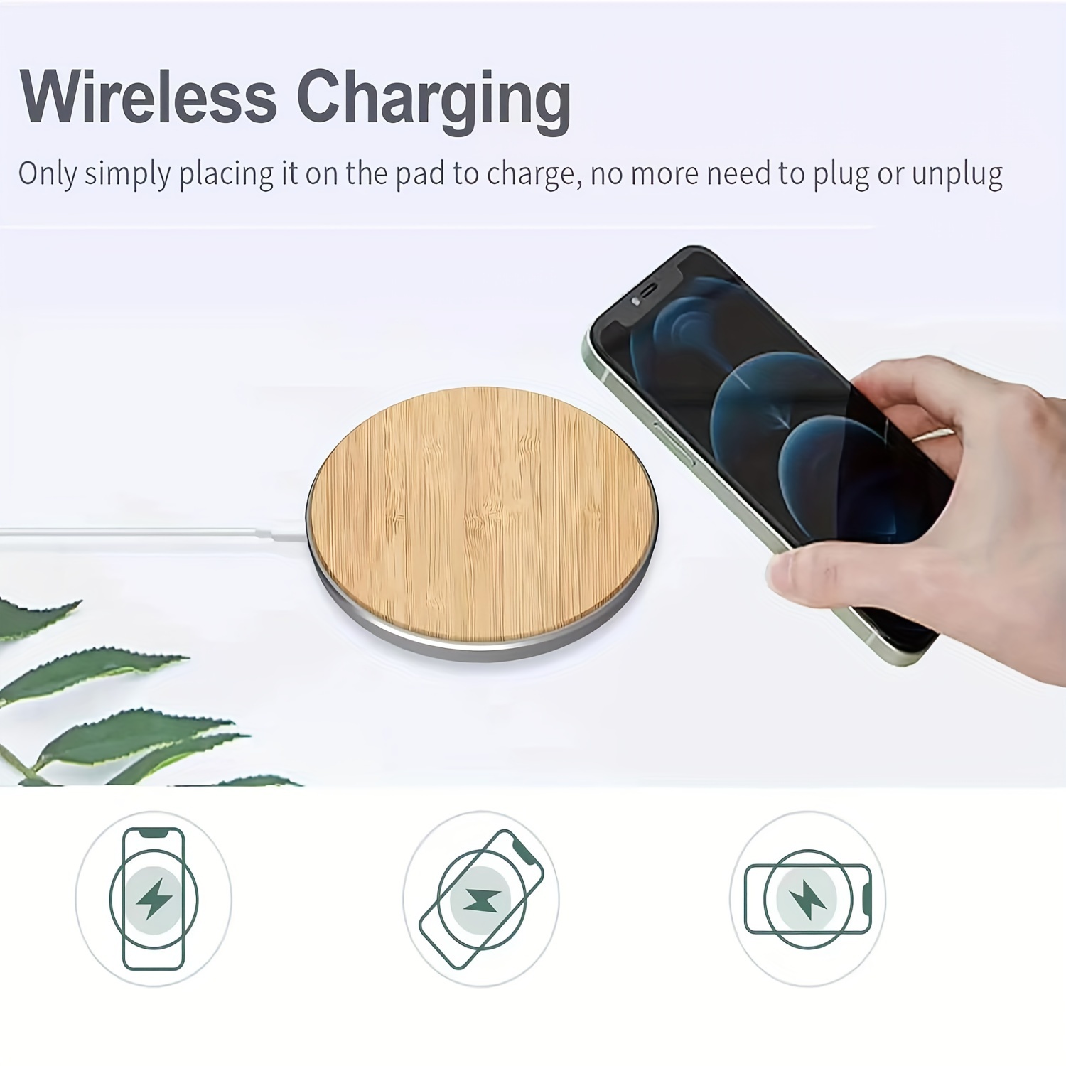 

Wood Wireless Charger Pad, 15w Charge, Iphone, Or Decor