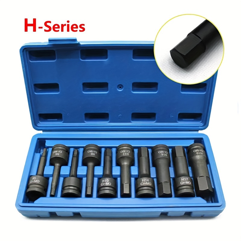 E-shop 10er-Set Inbusschlüssel-Bohrer - Langlebiger Chrom-Molybden-, 1/2" Metrische Größe, Industriewerkzeug, für Präzisionsbohrungen / DIY-Projekte /