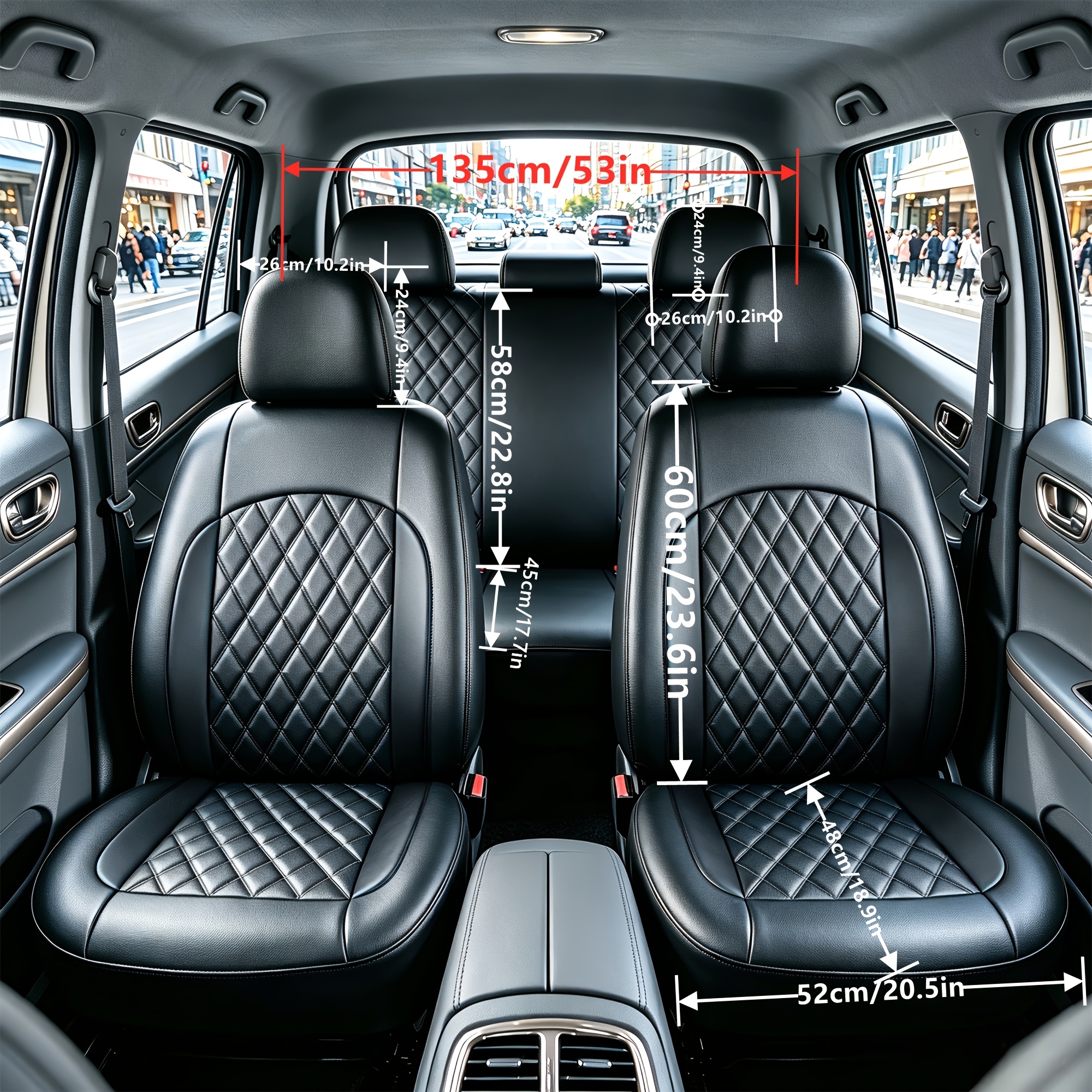 new universal faux leather car seat cover full car 5 seat waterproof stain resistant breathable and durable   hand washable fits 5 seat sedans suvs and trucks full car 5 seats multiple styles  