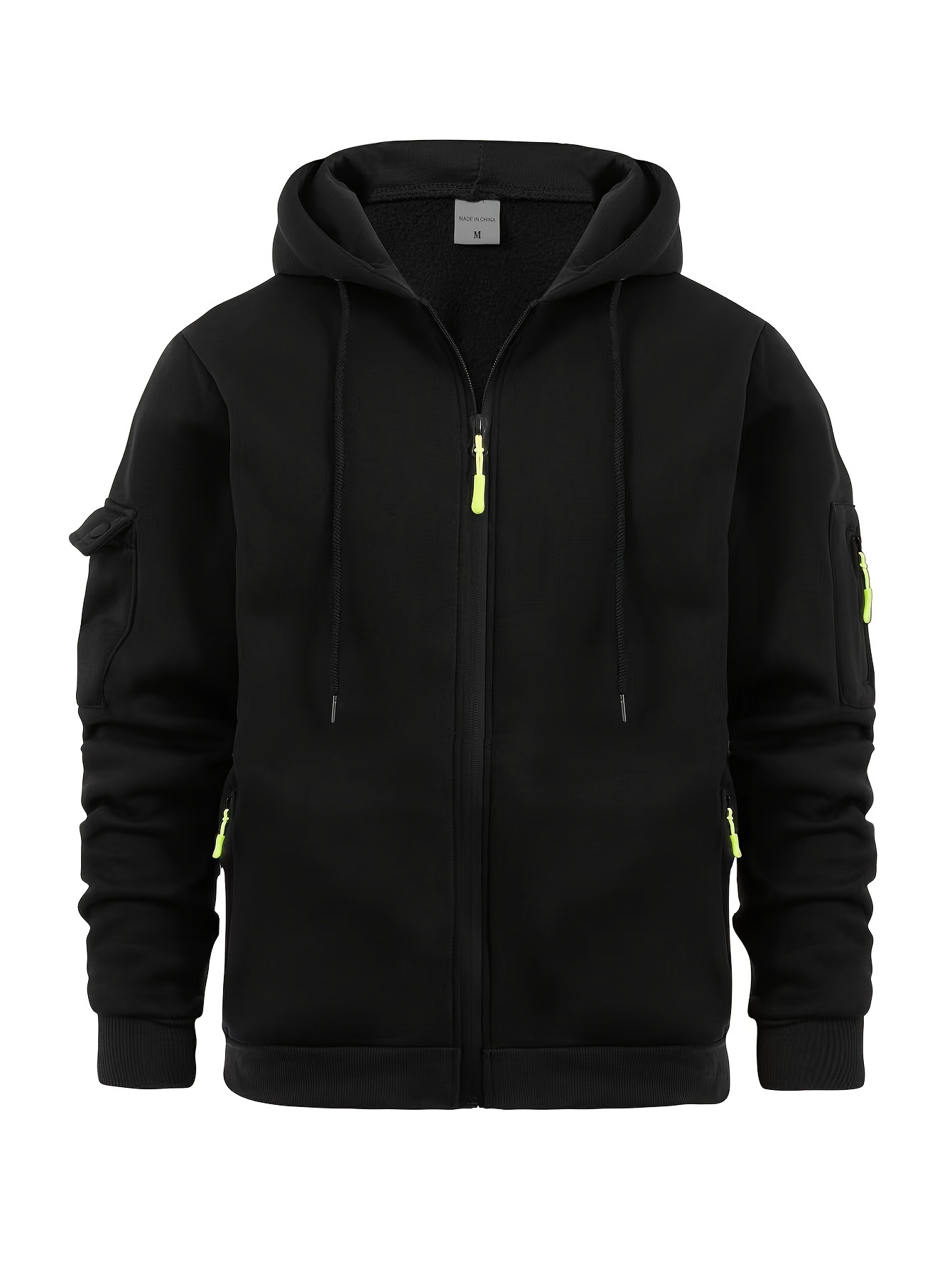 heren   capuchonjack voor herfst- en  , fitness, vrije tijd, multi-rits hoodie, armzak, vest, hoodie jack 0