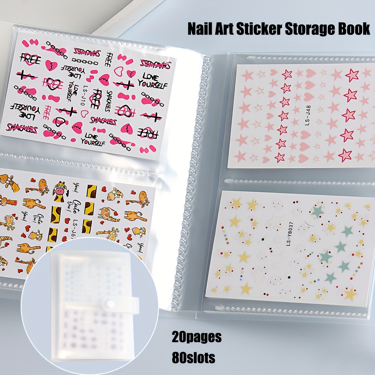 Simple Nail Sticker Storage Box Nail Art Display Case - Temu