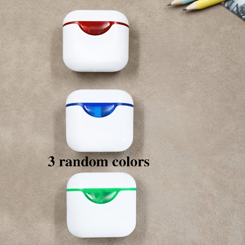 TEMU Random Style And Color 3pcs Shipped From White Dual-head Pencil Sharpener, A3 Cute Sharpener, Portable, Teacher's Day, Christmas Gift, For