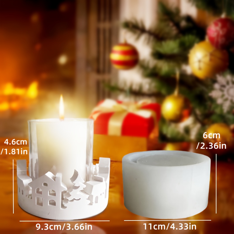 Christmas Cup Silicone Mold Christmas Cottage Holder Mold Resin Plaster Mold Cement Mold Christmas Gift