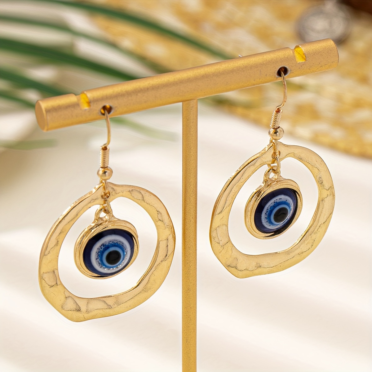 Hip-hop Angel Eye Dangle Earrings - Vintage Style Alloy, Iron Posts For Casual Attire