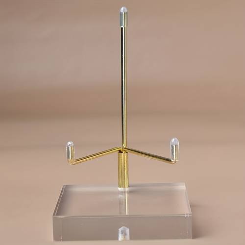 1pc textured crystal mineral specimen display stand metal rod acrylic base adjustable and detachable home decoration office decoration gifts random