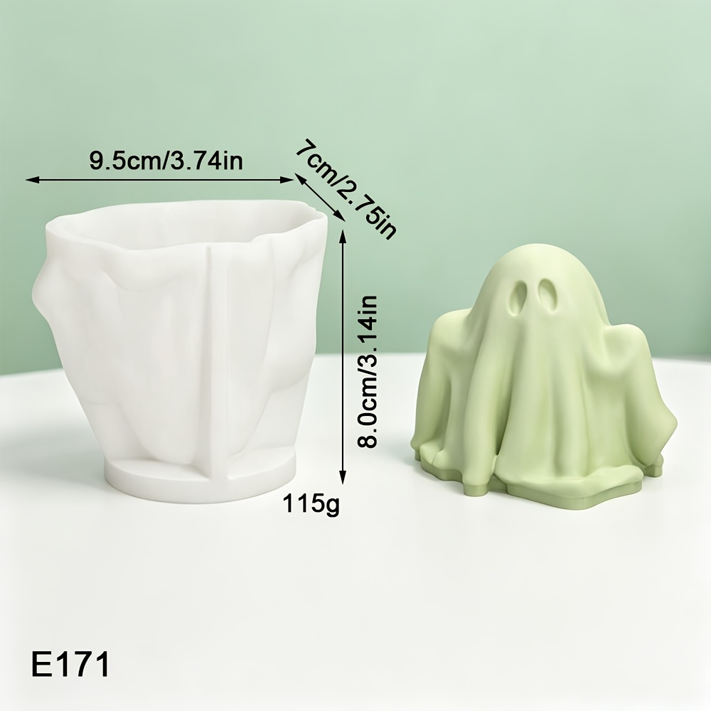 TEMU Moule en silicone d'Halloween, moule en résine de fait main pour bougie parfumée de citrouille 1pc