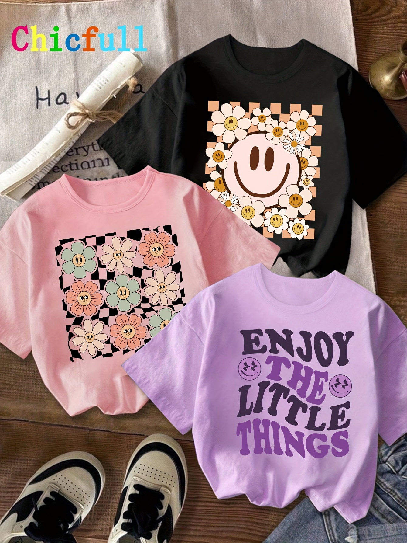 Angel ZYJ Mädchen Sweatshirt & Jeans Set - Süßes Blumenmuster Für Herbst/Winter