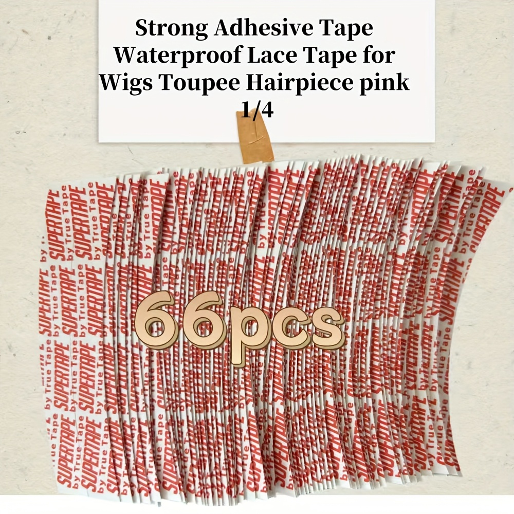66pcs Of Strong Adhesive Lace Tape For , Pink, 1/4 Inch, 30pcs