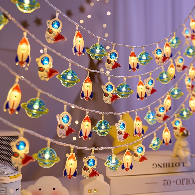 TEMU -themed String Light Combines , And Planets. When Lit, It Resembles A Falling , A Mysterious, Romantic Atmosphere. Ideal For Cozy Corners Or