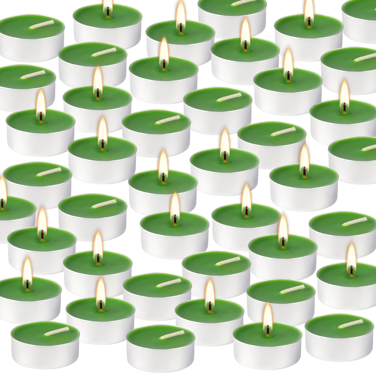 TEMU 100 Pack Scented Tealight Candles , Spring Candles For Votive Home, Wedding Holiday And Emergency (dark Green)