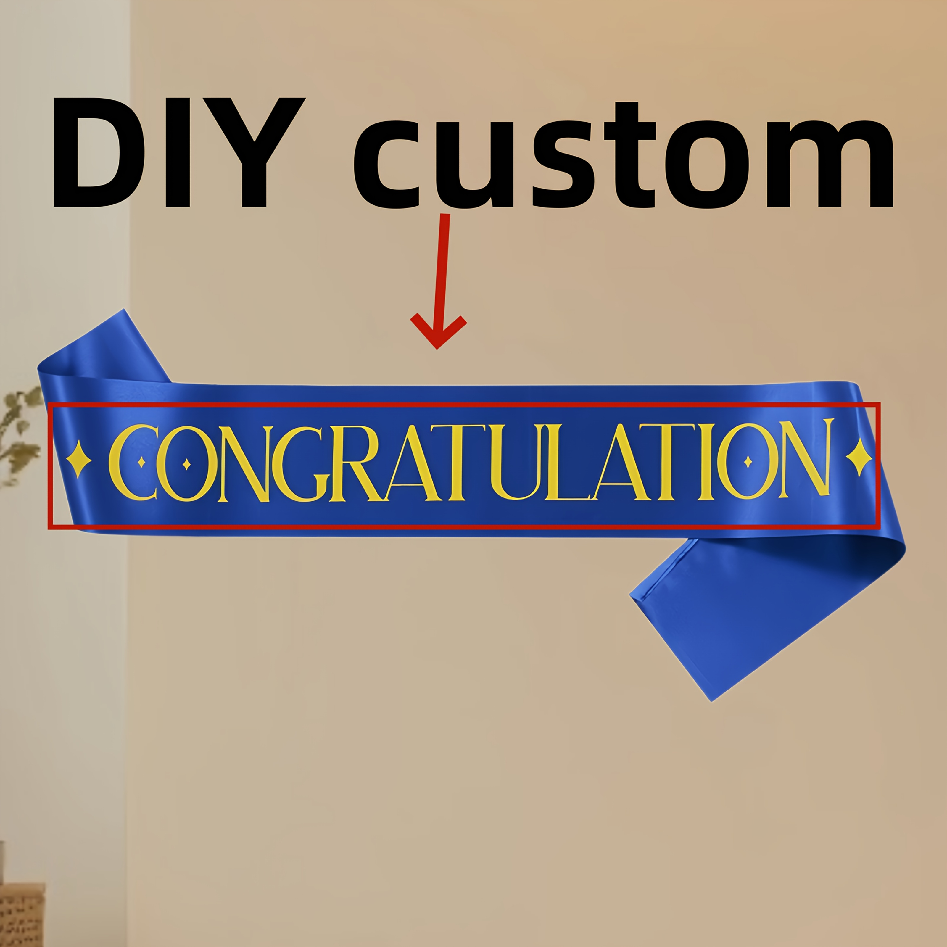 TEMU Diy Custom Sash Suitable For Party Decorations - Text/name// Solid-color Satin Sash With Closure, Machine Washable Graduation, Bachelorette &