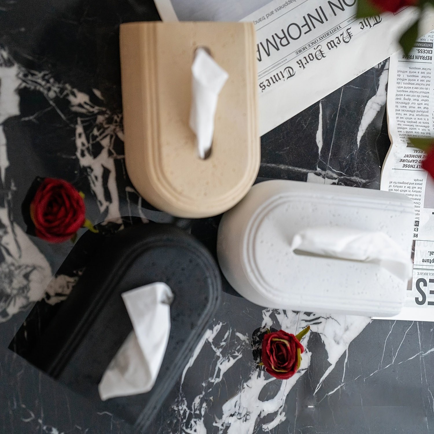 1pc elegant resin tissue box cover heavy duty and textured design suitable for bathroom bedroom office and more toilet paper holder paper dispenser elegant resin tissue box cover textured design toilet paper holder multi scene home decoration Product details 3