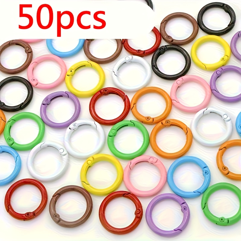 E-shop 50 Stück 25mm Große Zinklegierung Feder O-Ring Schnalle Multicolor Robuste Schlüsselring Schnalle für Schlüsselanhänger, Tasche, Handtasche -