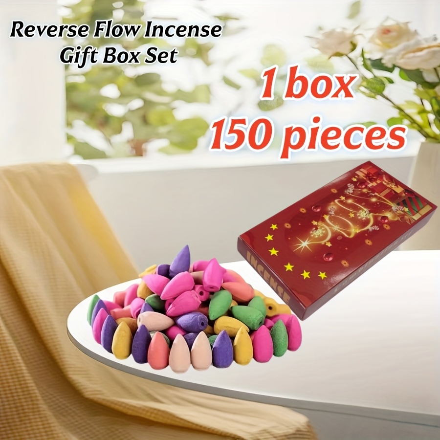 A Box Of 150 High-quality Backflow Incense Gift Box, Suitable For Yoga, Meditation, Indoor And Outdoor Use, Is An Ideal Gift For Christmas, Halloween, Easter, Hanukkah And Thanksgiving, Etc