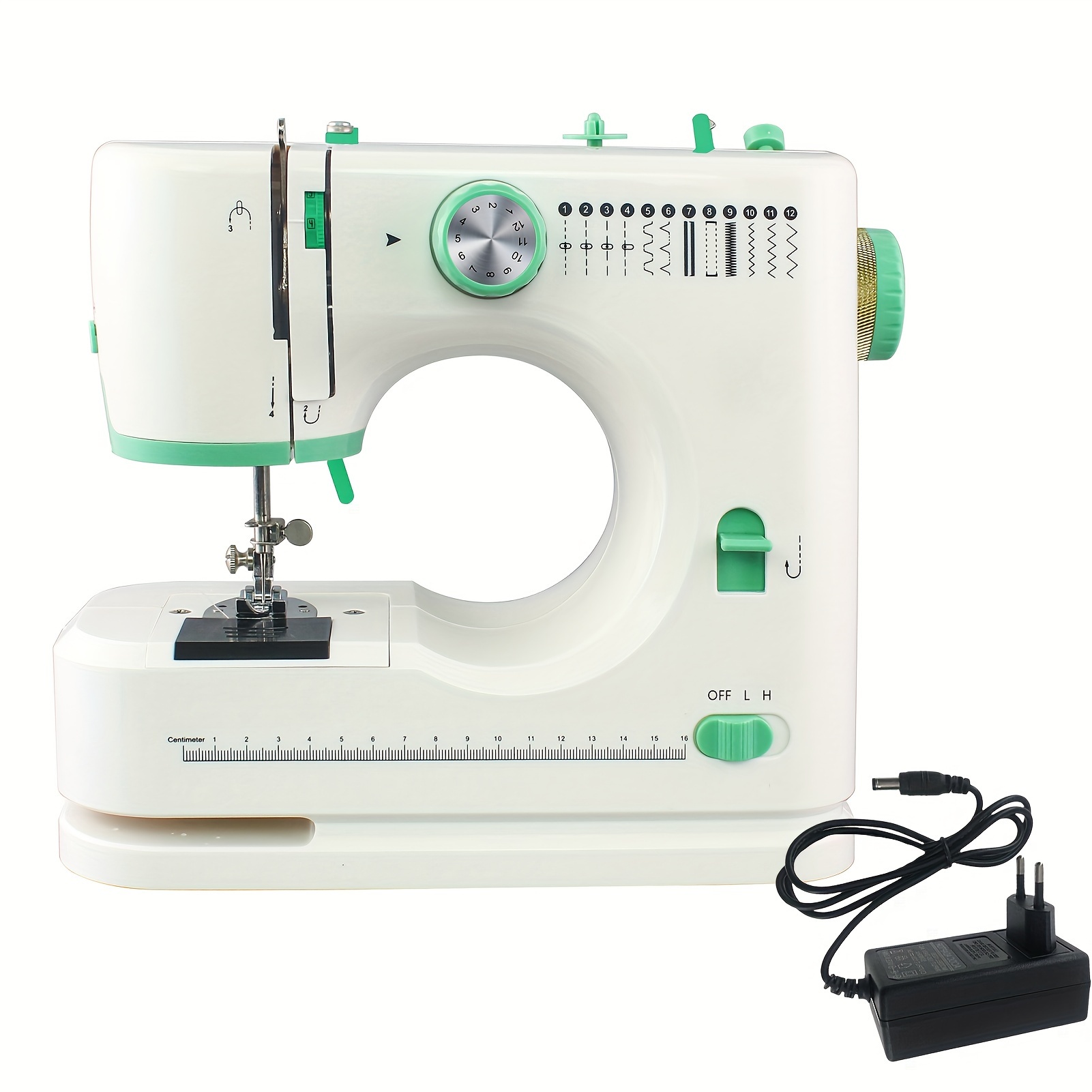 Compact 12 Stitch Sewing Machine For Home Use With Foot Pedal, Eu Version