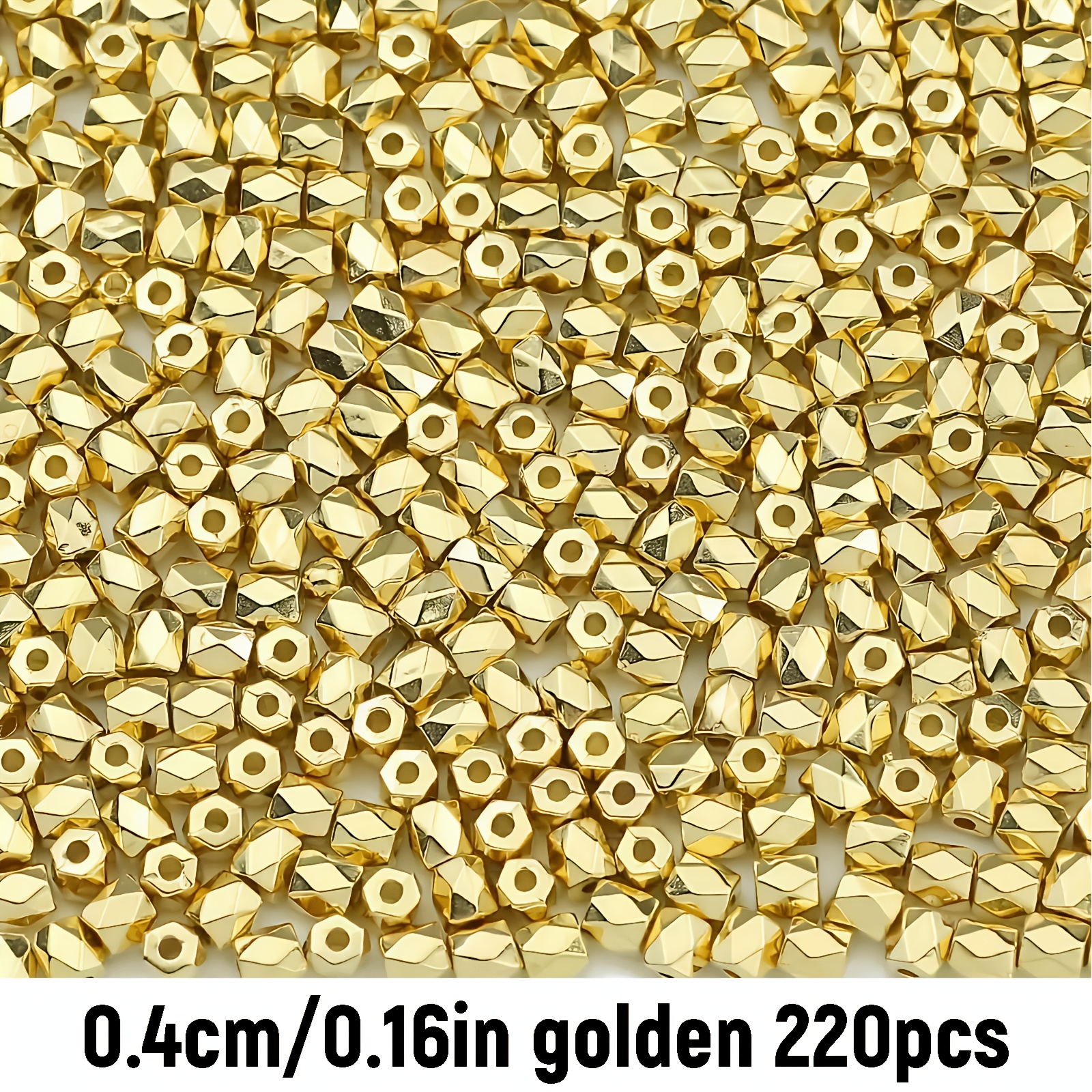 TEMU 220pcs Qywctz 4mm Square Beads - Durable Plastic Small Square Bead Shapes Suitable For Making, Bracelets, Keychains, & Crafting - Pack Of 220