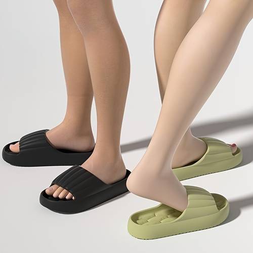 simple solid color slides casual open toe soft sole shoes comfortable indoor home bathroom slides