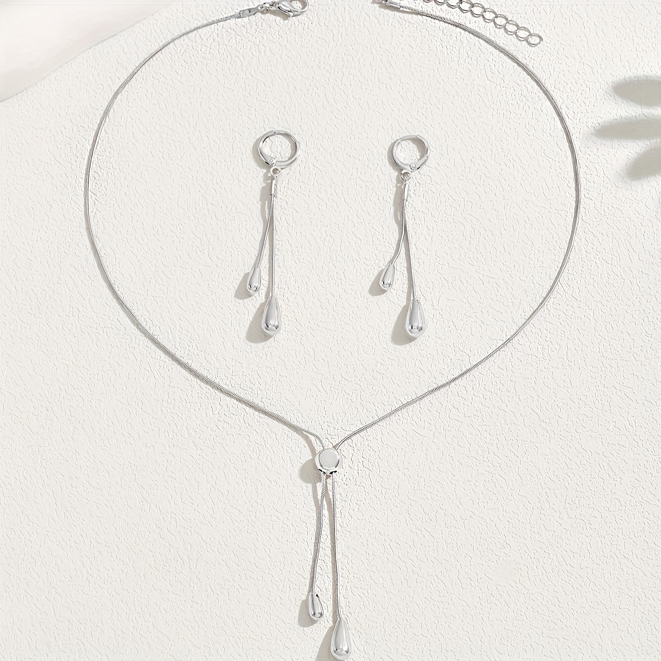 TEMU 1 Set Of Fashionable Teardrop Long Tassel Dangle Earrings With Adjustable Length