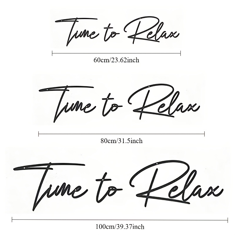 Image of 3pcs/set Relax Metal Wall Art, Bathroom Bedroom Decor - Ideal Gift For Relaxation Enthusiasts, Outdoor Wall Decor, Stylish Lettering, Highquality , Decorative Sign, Interior Designers