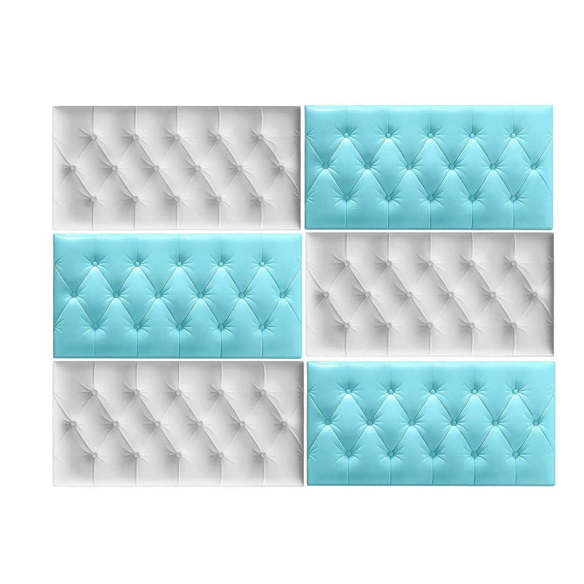 E-shop 6 Stück Selbstklebende 3D Schaumstoff Wandpaneele | Dicke (4mm) Vinyl Kissen Aufkleber, Anti-Kollisions Kopfteil, Einfach Abzuziehen und