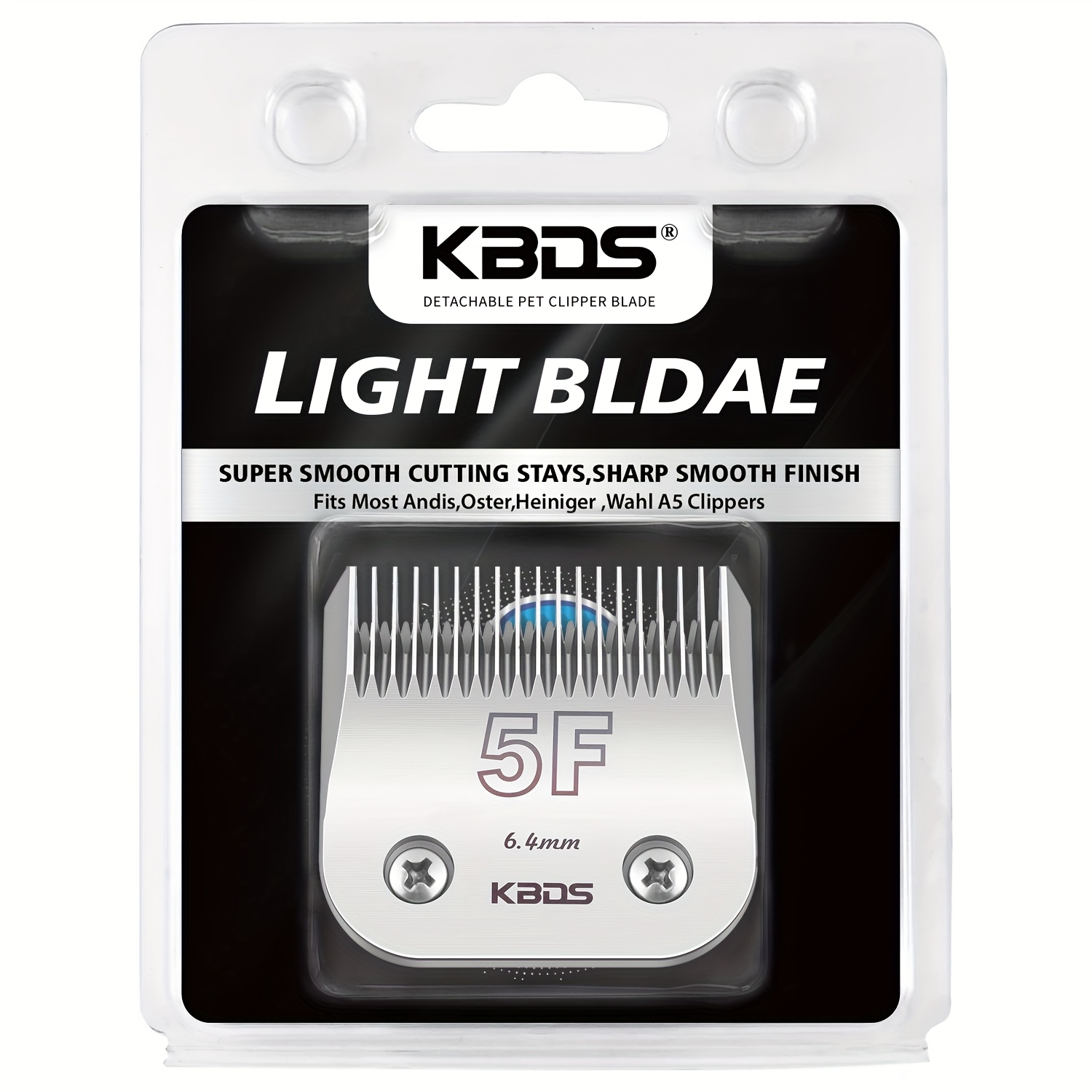 Image of Kbds 5f Detachable A5 Pet Dog Grooming Clipper , Compatible With Most , , , All A5 Style Clippers, Carbon Steel Animal Blade Szie 1/4" - 6.4mm