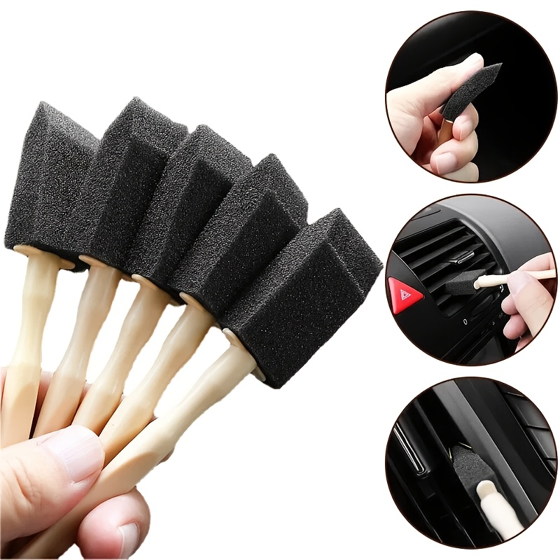 

2/5/15/20pcs Autocare Car Cleaning Brushes, Plastic Handle Interior Detailing Dust Removal Sponge, Conditioner Grille Cleaner Tool For Vehicle Maintenance