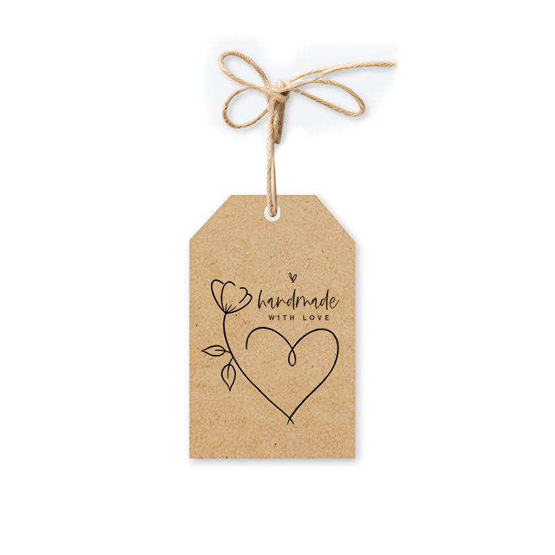 TEMU Etichette personalizzate minimaliste vintage a forma di cuore , personalizzate con il tuo testo, etichette a forma di cuore per regali e piccoli