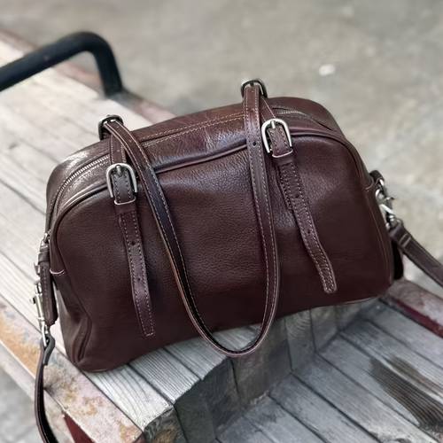 genuine leather bag women crossbody shoulder bag genuine leather tote bag vintage satchel handbag with adjustable strap