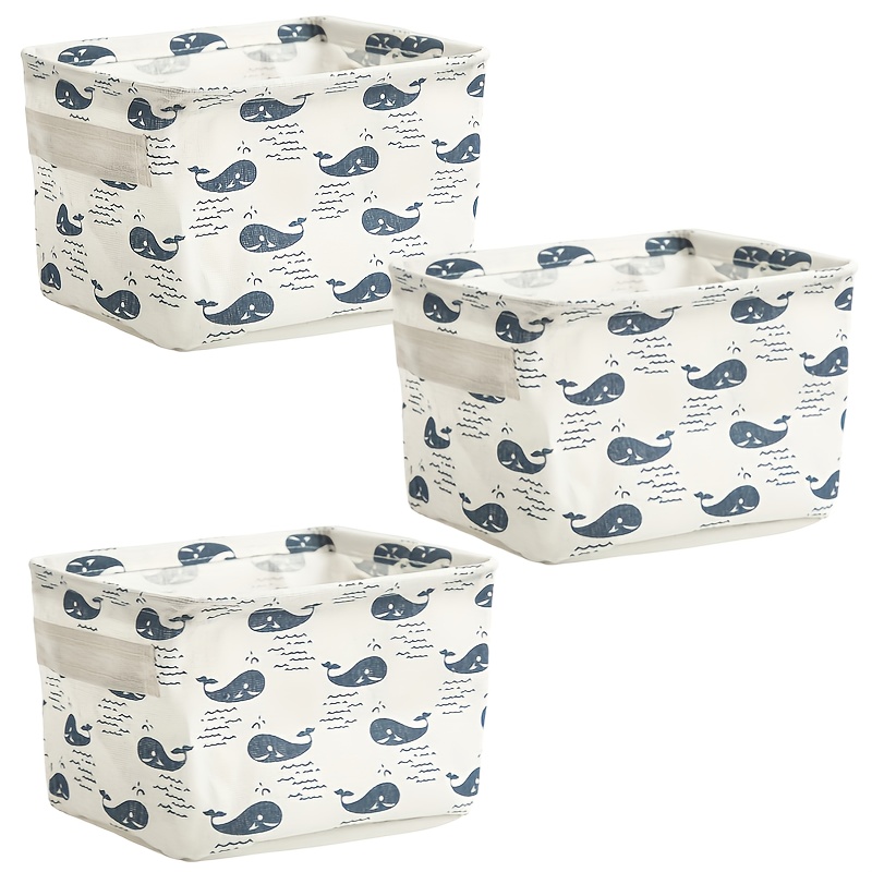 TEMU 3 pièces Panier de Rangement Rectangulaire Moderne Nordique à Ouverture Supérieure - Organisateur Adapté pour Chambre d'Adolescent, Salle de