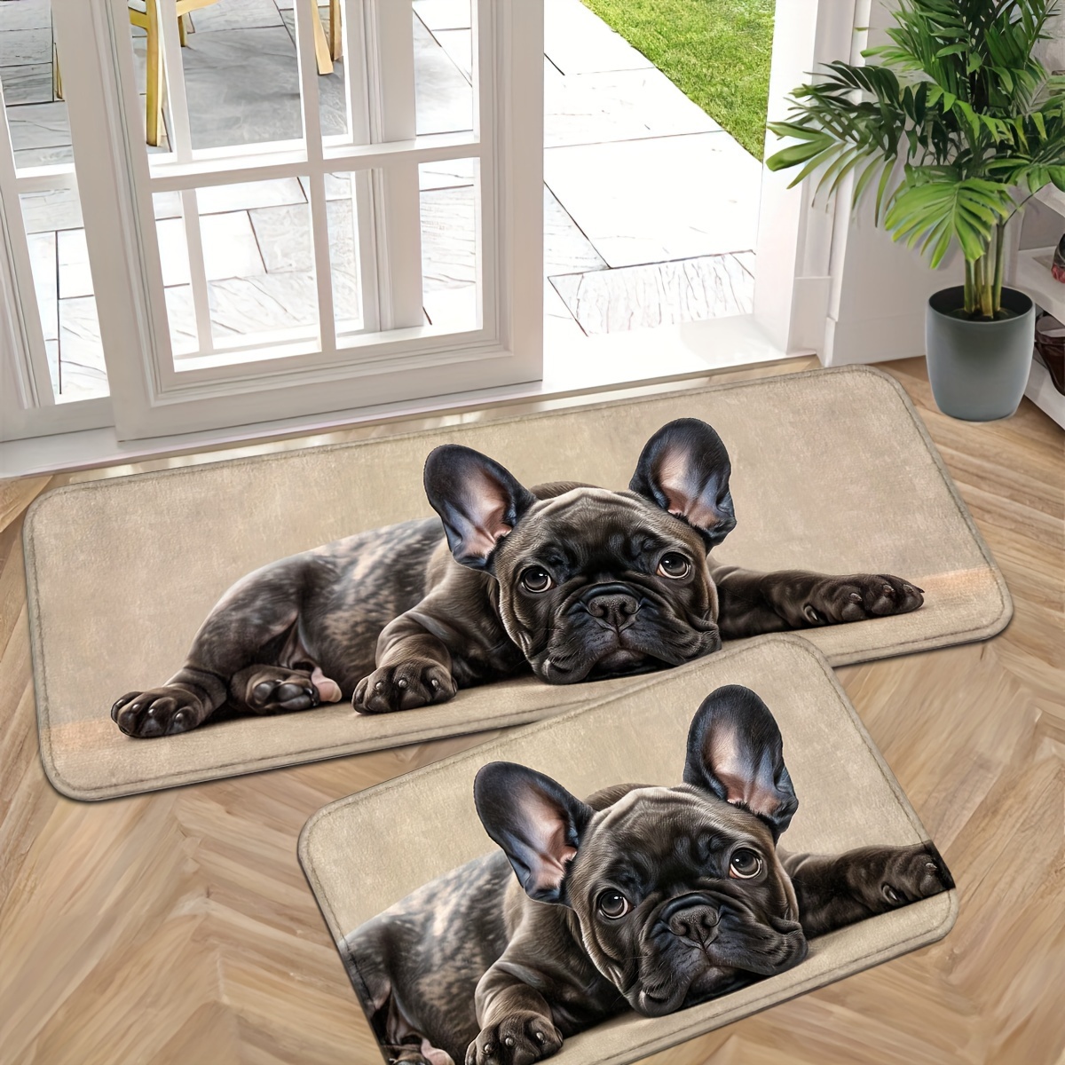 

French Bulldog Door Mat - Non-slip, Machine Washable Entrance Rug For Kitchen, Bathroom & Laundry Room