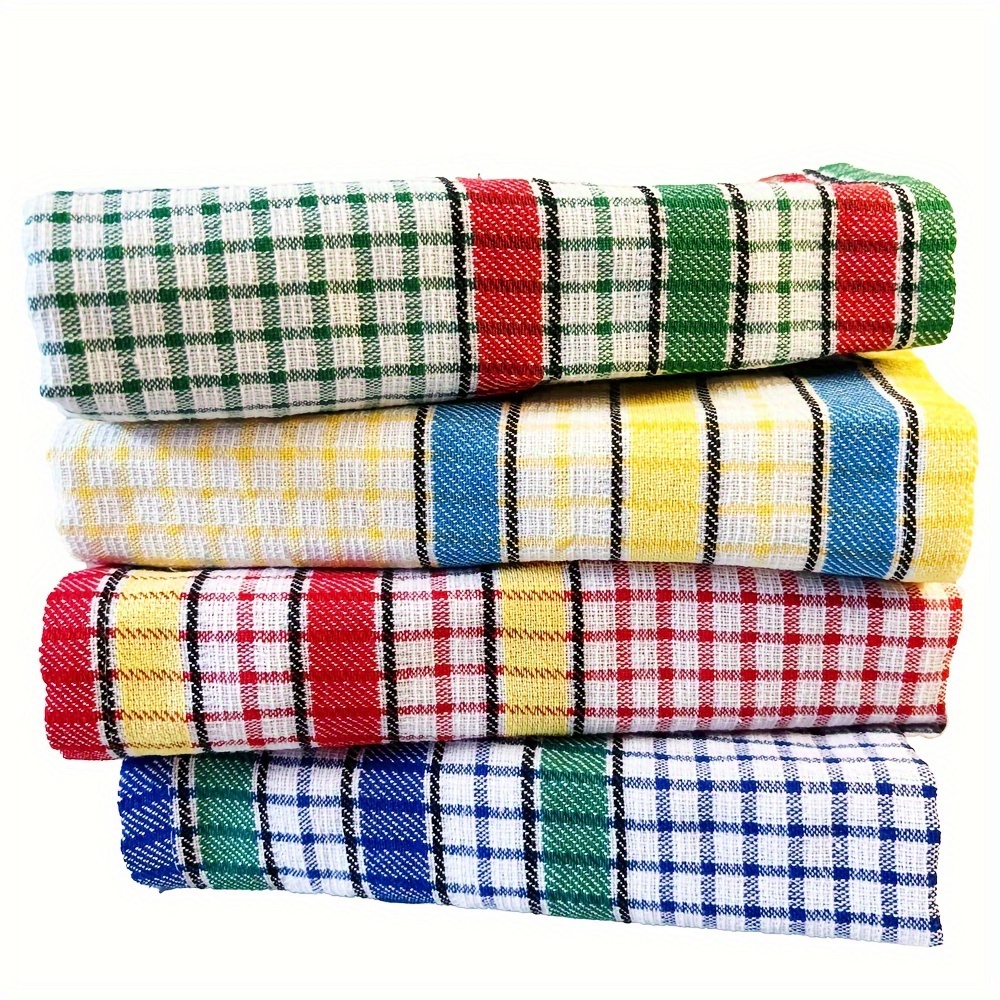 

4pcs, Hand Towels, Buffalo Plaid Simple Style Kitchen Dish Towel, Wipe Hand Towel, Large Tea Towel, Soft Absorbent Drying Cloth, Kitchen Decor, Dining Table Decor, Kitchen Supplies, Cleaning Stuff