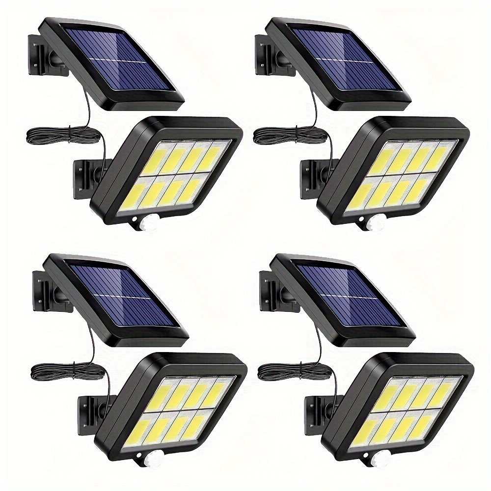 TEMU 1/2/4pack 160 Leds Solar Wall Lights, Outdoor Solar Garden Wall Lights With 3 Lighting , Motion Sensor Solar Spotlights For Garden Decoration,