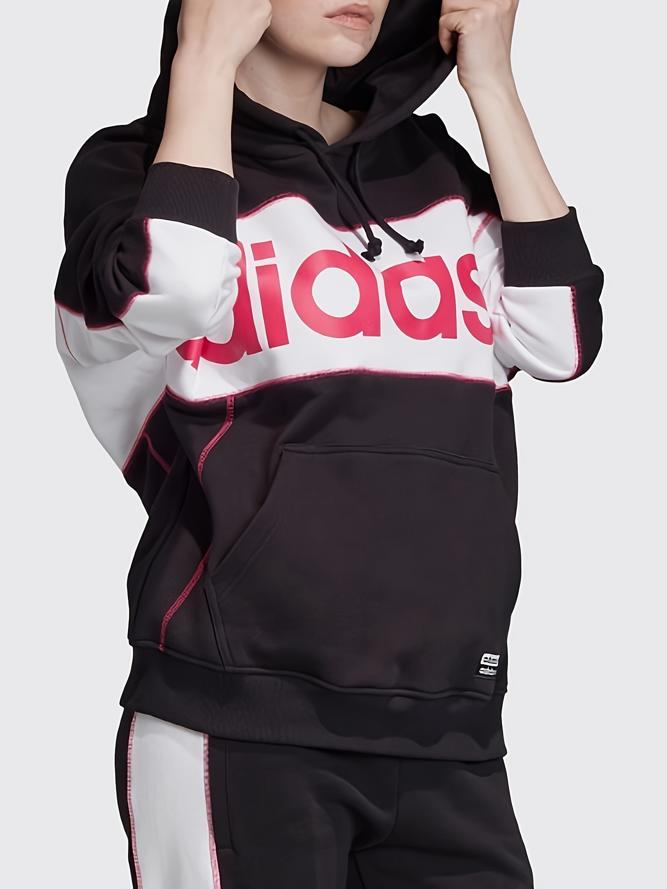women's sporty long hoodie contrast lettering color Temu Ireland