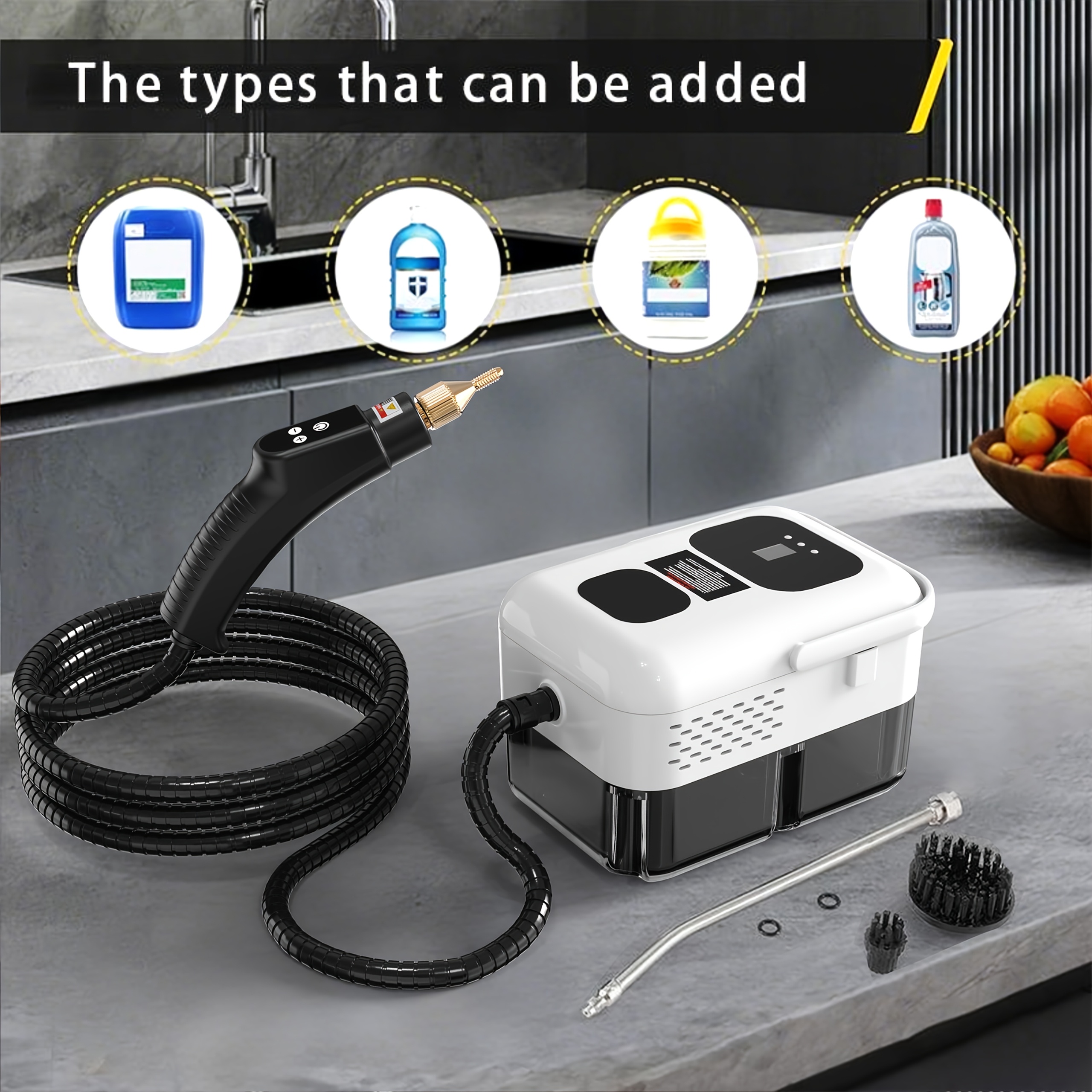 accessory package style sold separately high pressure steam cleaner household steam cleaner handheld suitable for kitchen   sofas small air conditioners washing machines Product details 3