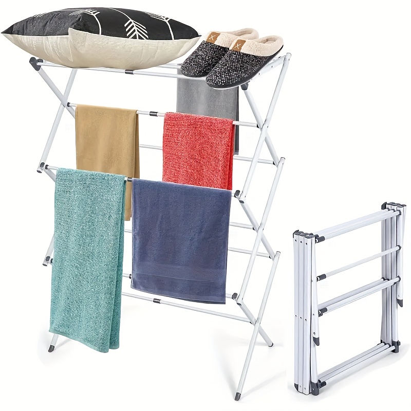 Clothes Drying Rack 3-tier Laundry Drying Rack For Clothes Expandable Metal Clothing Dryercollapsible Towel Rack Air Drying Rack White, Drying Racks