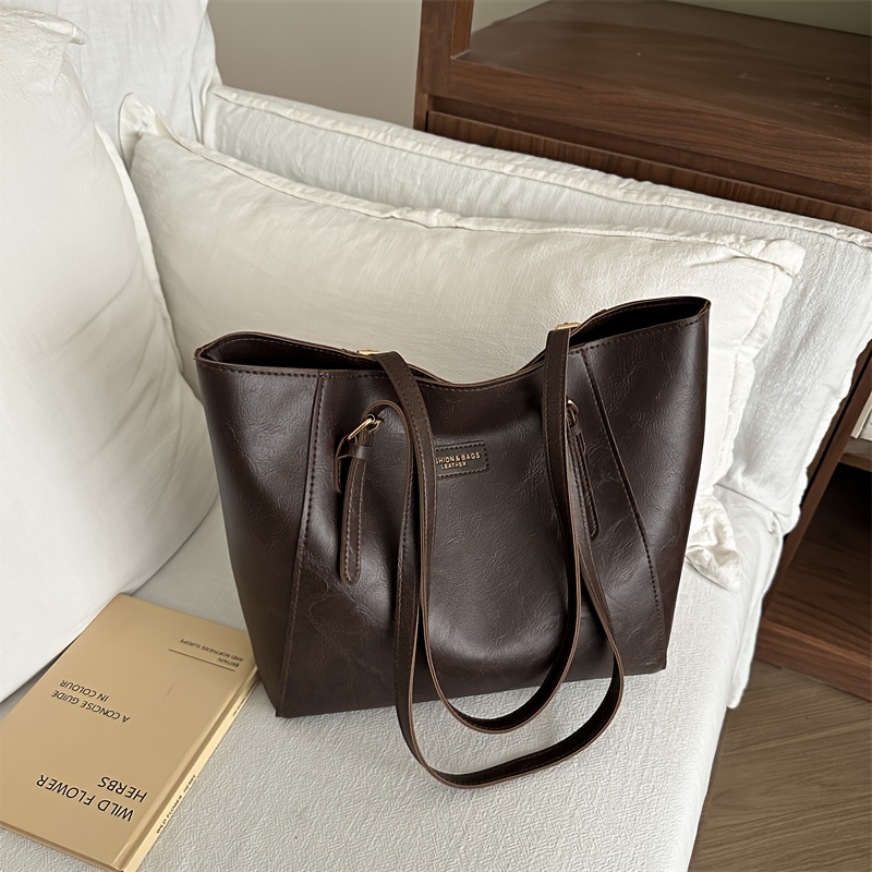Image of Women's Large Capacity Handbag & Crossbody Bag - Retro Tote With Detachable Strap, Zipper Closure, Nylon - Elegant Handheld Purse Suitable For, Travel, Shopping