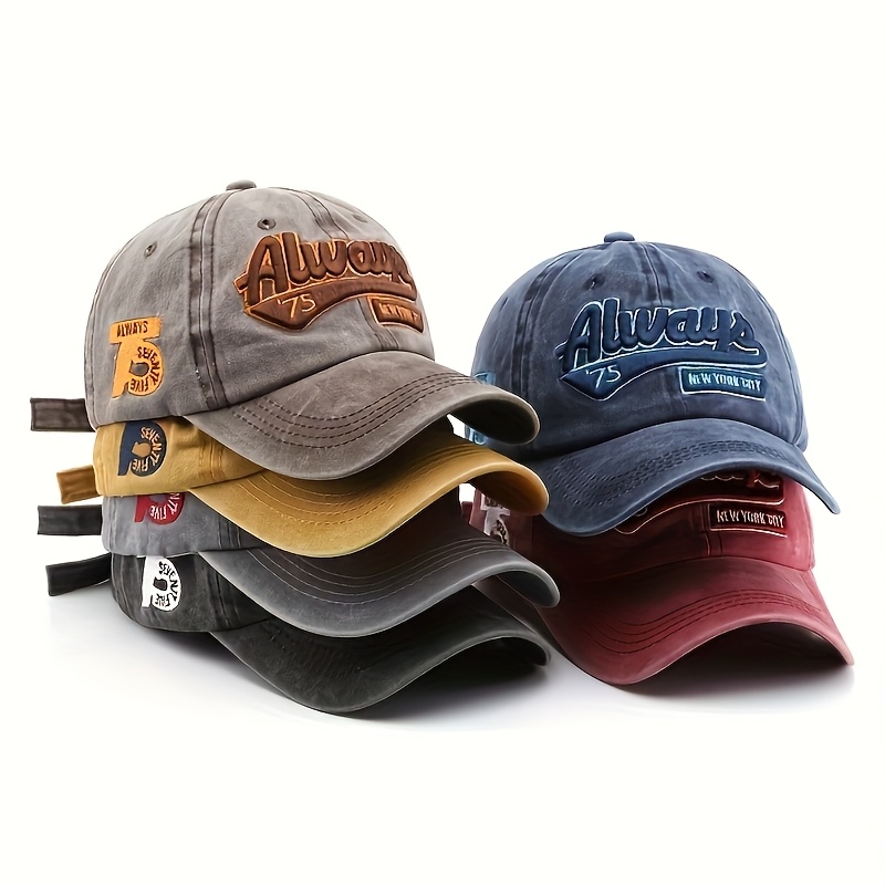 TEMU 6pcs Baseball With Letter Embroidery, Breathable, Stylish Outdoor Sun Protection Hat For Hiking And Travel +gengyoumi