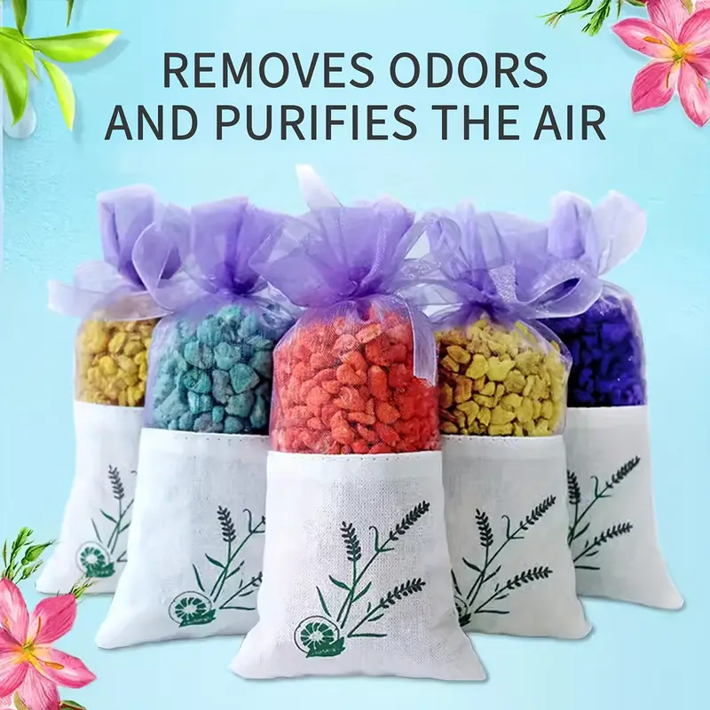 8pcs nano aroma stone sachets assorted scents rose jasmine lady tulip osmanthus sandalwood vanilla plant particles aromatic herbal fragrance capsules for bedroom bathroom aromatherapy details 6