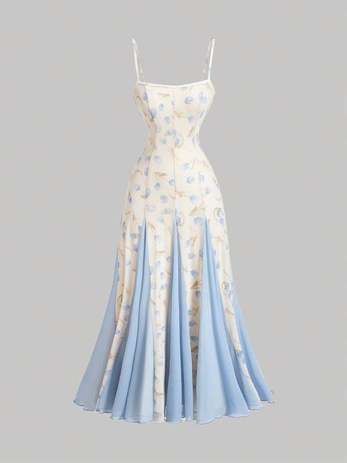 ladies tulip maxi dress with a large sun skirt a summer dress featuring a sweet and cute design heavily embellished for a date this beautiful spaghetti strap dress is perfect for vacations with a flowing skirt and a fitted waist