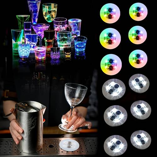 40pcs glowing coaster set suitable for all types of beverages led bottle light stickers with coaster lighting designed led bottle lights for wine bottles for nightclubs parties weddings and bar decorations