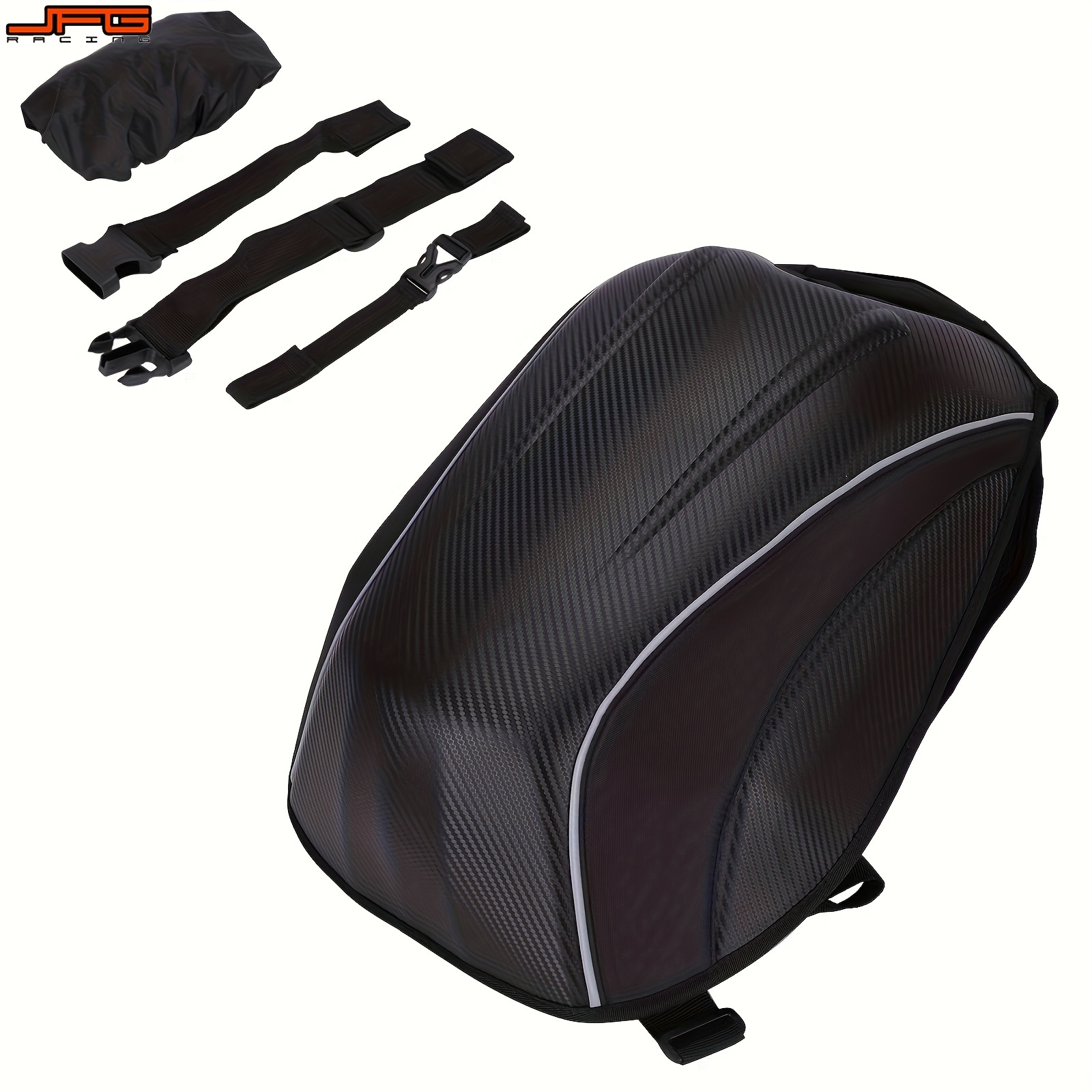 TEMU Jfg Racing Motorcycle Backpack Waterproof Bag Men - Hard Shell Backpack Motorbike Helmet Backpack Waterproof Large Bag For Travelling Camping Cycling Storage Bag