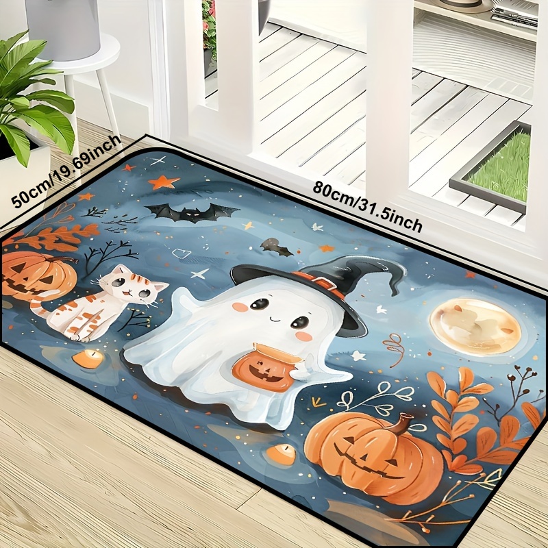 Image of Door Mat For The Kitchen Entrance, Floor Mat Carpet With Halloween Cartoon Patterns, Suitable For Corridors, Kitchens, Bathrooms, And , A Decorative Carpet For